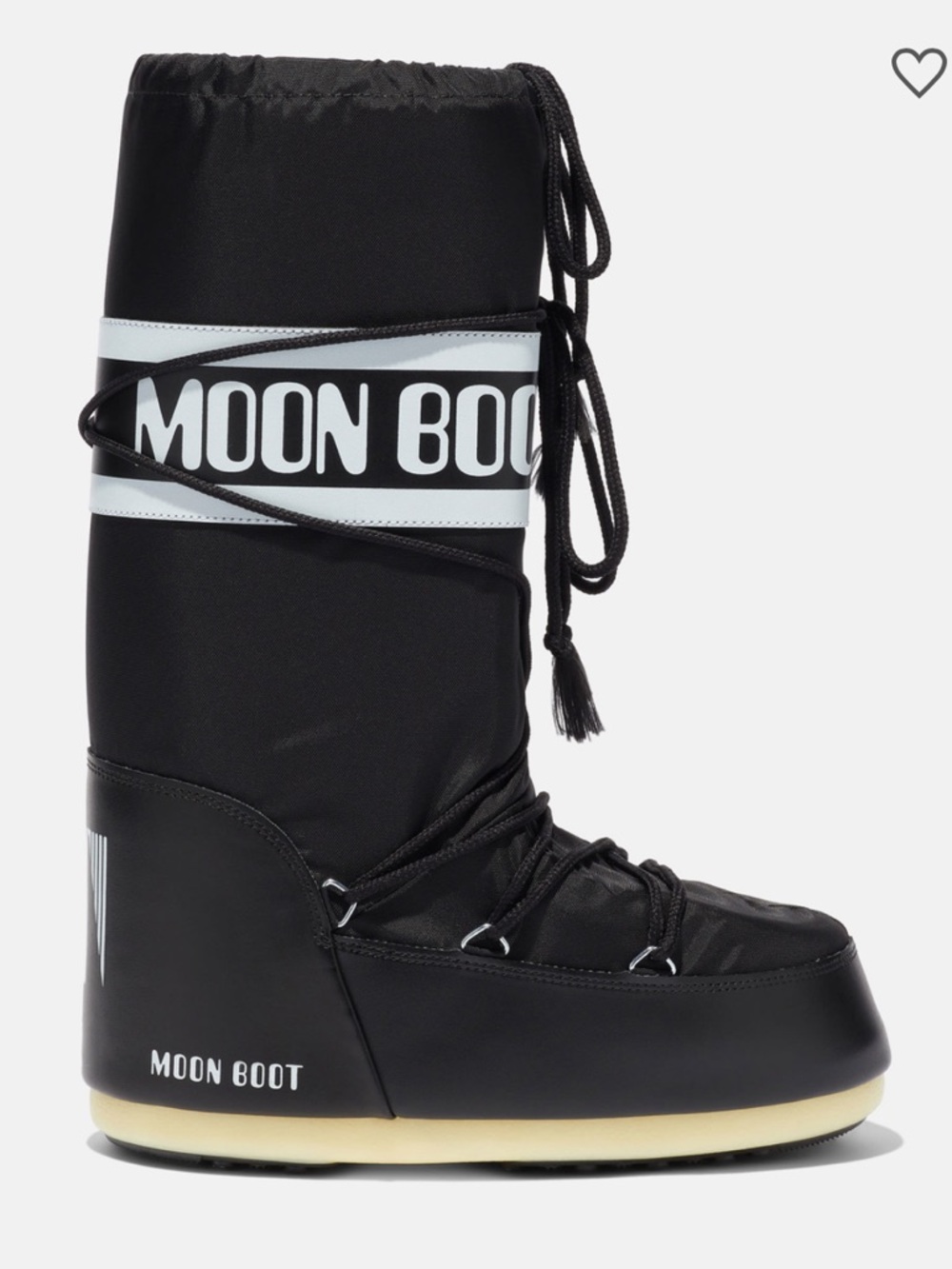 Moon Boots icon black tall nylon boots NWT